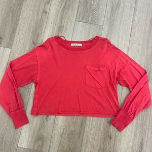 Free People Red Long Sleeve Tee